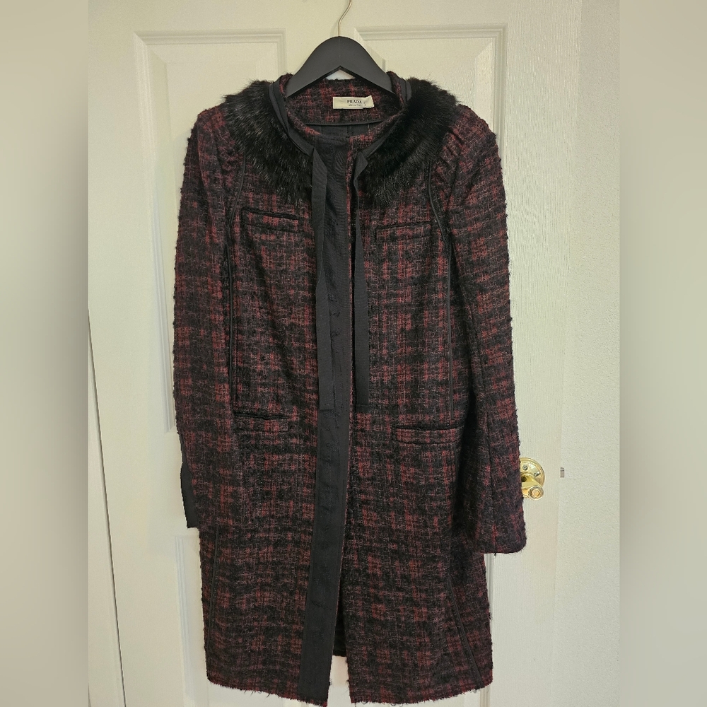 Prada Black and Red Cape Jacket